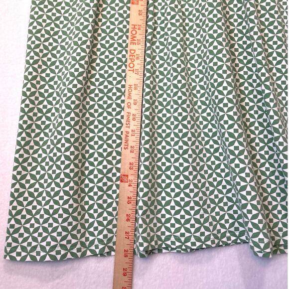 Boden Women's Dress Green/White Geometric Print Cap Sleeve V Neck Size 8Long - Picture 6 of 9